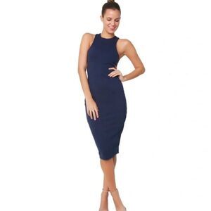 NWT T Alexander Wang Navy Blue Jersey Racerback Midi Cocktail Dress, Sz Small